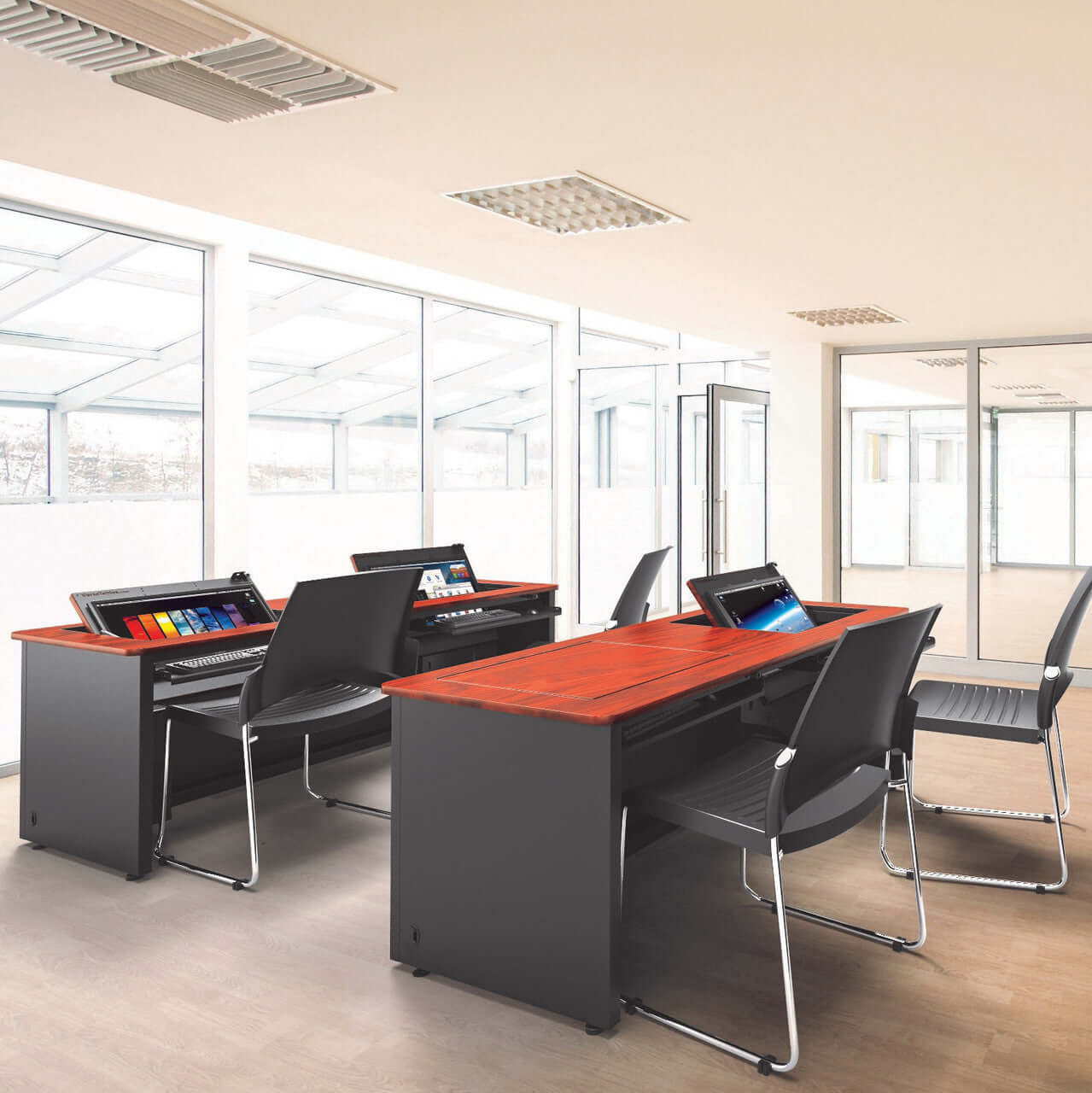 VersaTables Revolution Computer Desk-Enclosed VersaTables