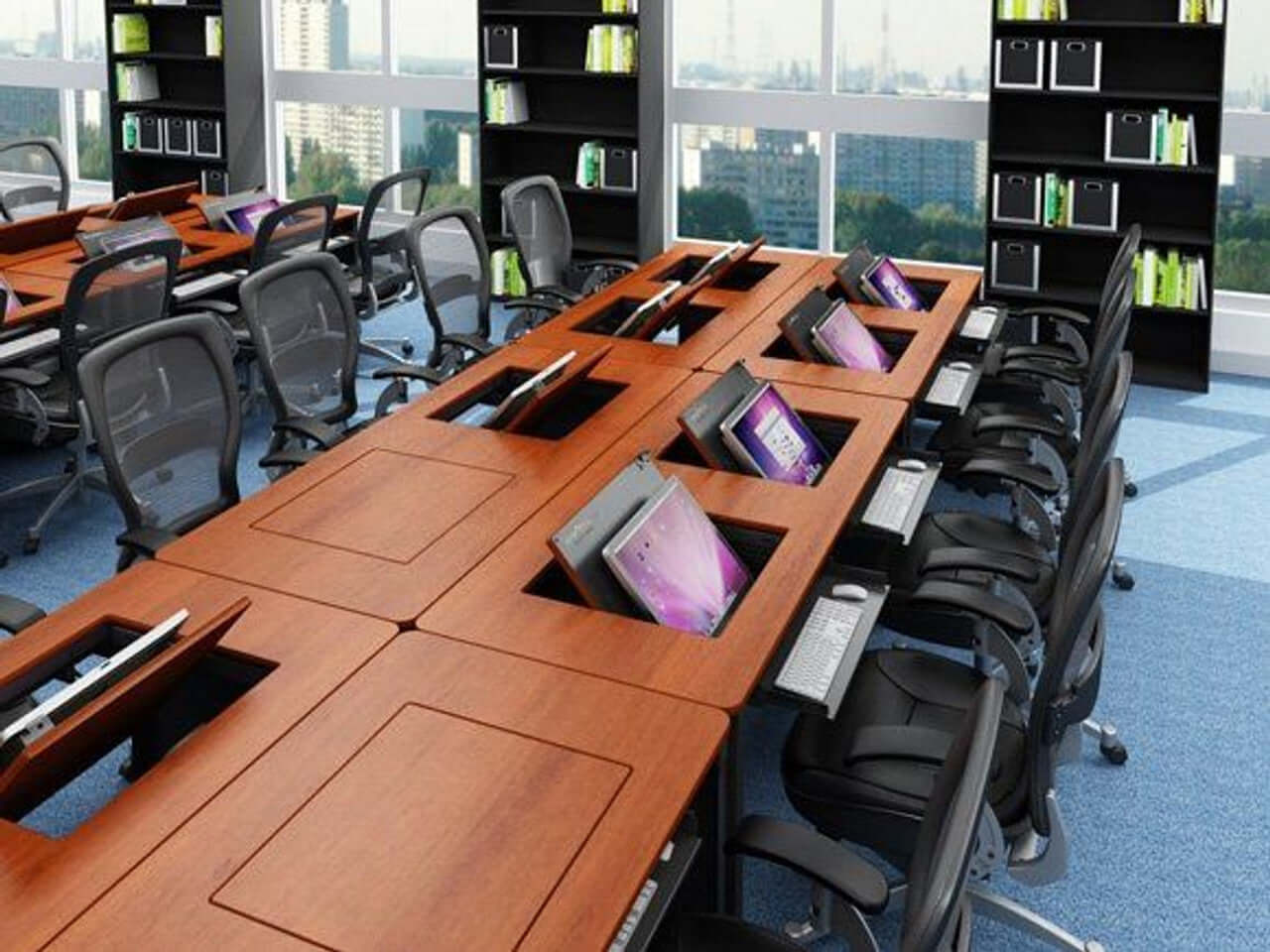 VersaTables Revolution Computer Desk-Enclosed VersaTables