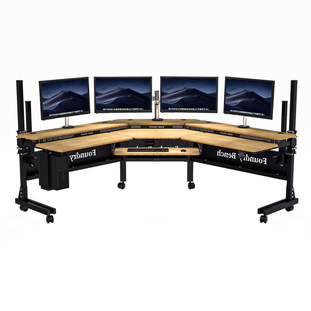 VersaTables Foundry Bench Corner Electric Standing Desk Workstation 80" VersaTables